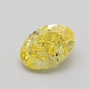 1.07ct OVAL Fancy Vivid Yellow VS1 Coloured Lab diamond