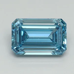1.2ct EMERALD Fancy Vivid Blue VS2 Coloured Lab diamond