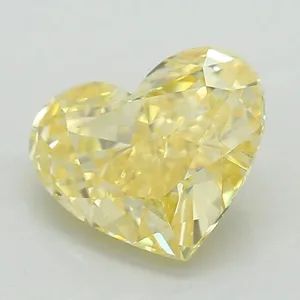 1.07ct HEART Fancy Vivid Yellow VS2 Coloured Lab diamond