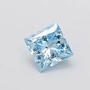 1.02ct PRINCESS Fancy Vivid Blue VS2 Coloured Lab diamond