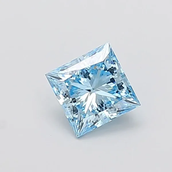 1.02ct PRINCESS Fancy Vivid Blue VS2 Coloured Lab diamond