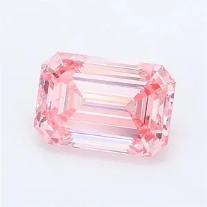 0.99ct EMERALD Fancy Vivid Pink SI1 Coloured Lab diamond