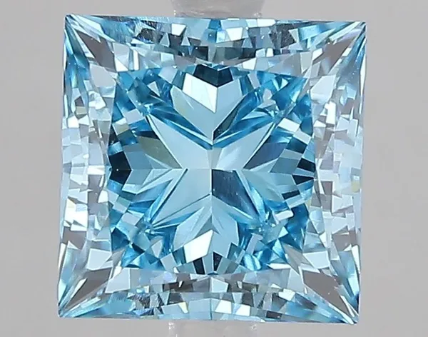 3.08ct PRINCESS Fancy Vivid Blue VS1 Coloured Lab diamond