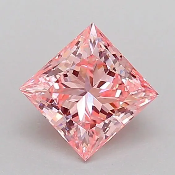 1.11ct PRINCESS Fancy Intense Pink VVS2 Coloured Lab diamond