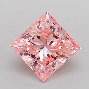 1.11ct PRINCESS Fancy Intense Pink VVS2 Coloured Lab diamond