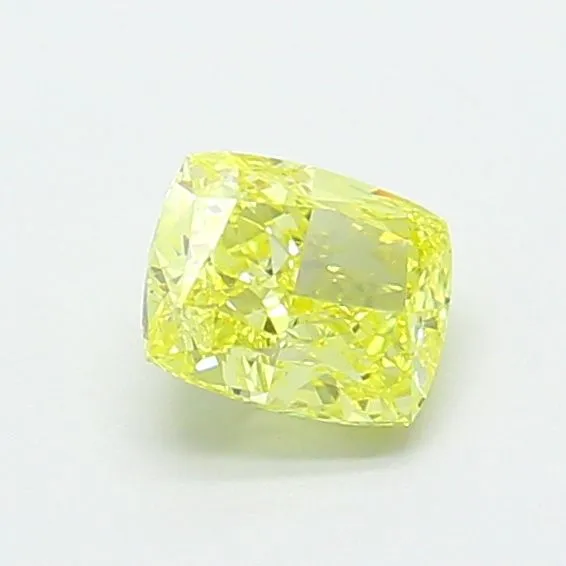0.81ct CUSHION Fancy Intense Yellow VVS1 Coloured Lab diamond