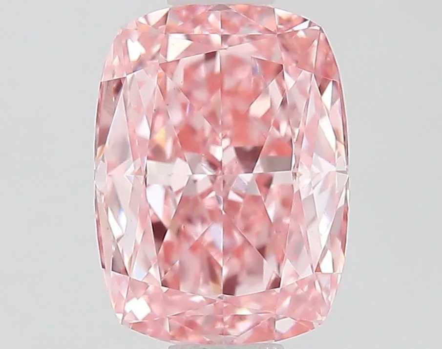 1.02ct CUSHION Fancy Vivid Pink VVS2 Coloured Lab diamond