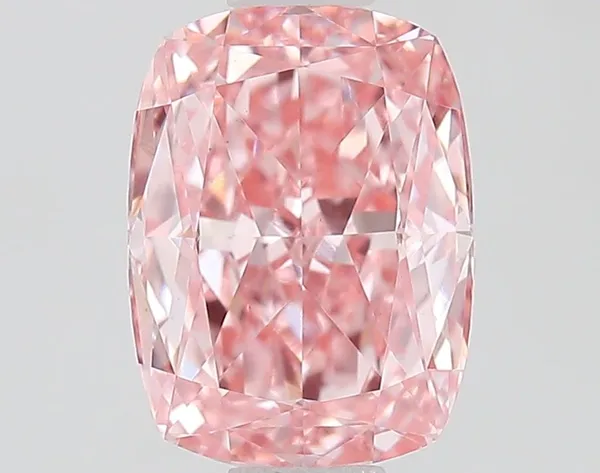 1.02ct CUSHION Fancy Vivid Pink VVS2 Coloured Lab diamond