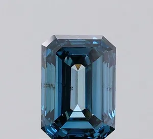 1.07ct EMERALD Fancy Vivid Blue SI1 Coloured Lab diamond