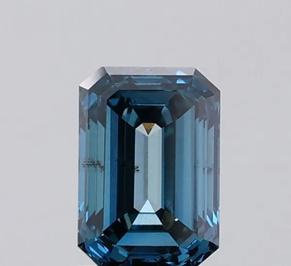 1.07ct EMERALD Fancy Vivid Blue SI1 Coloured Lab diamond