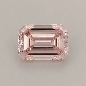 0.53ct EMERALD Fancy Intense Pink VS1 Coloured Lab diamond