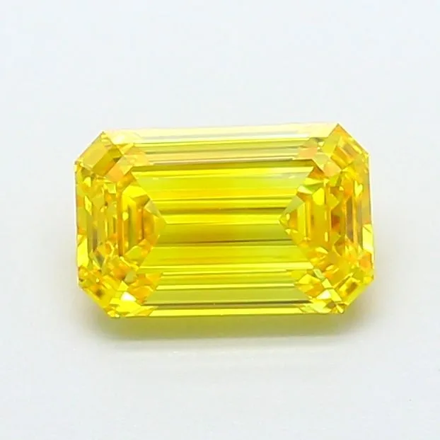 1.28ct EMERALD Fancy Vivid Yellow VS1 Coloured Lab diamond
