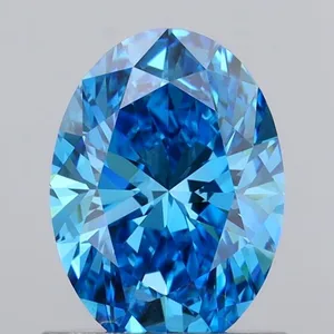 1.01ct OVAL Fancy Vivid Blue VVS2 Coloured Lab diamond