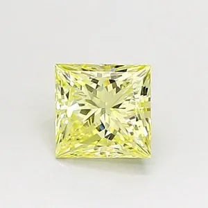 0.52ct PRINCESS Fancy Yellow VS1 Coloured Lab diamond