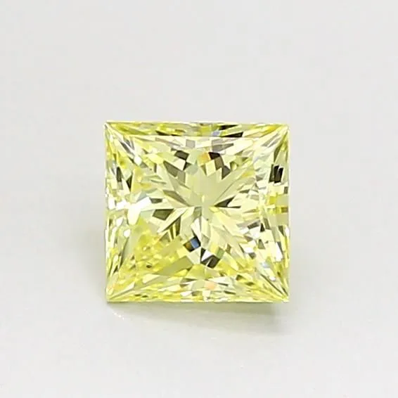 0.52ct PRINCESS Fancy Yellow VS1 Coloured Lab diamond