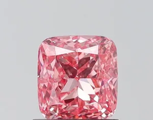 1.01ct CUSHION Fancy Vivid Pink SI1 Coloured Lab diamond