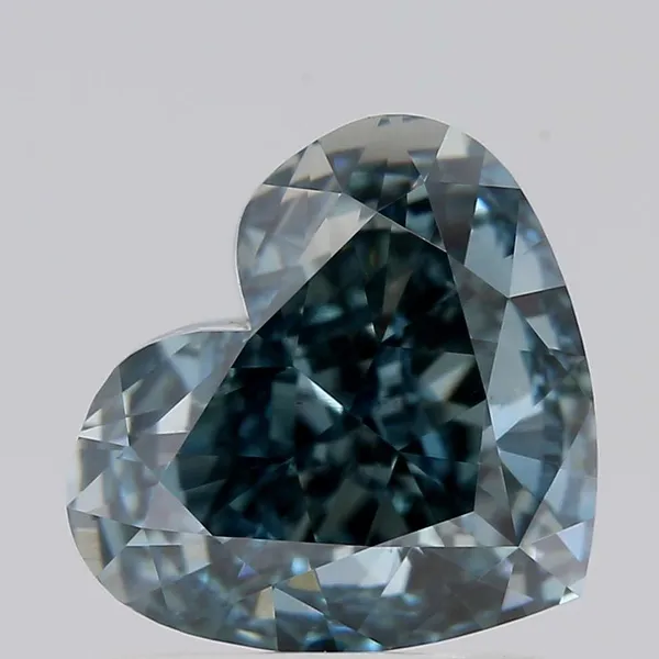 1.55ct HEART Fancy Vivid Green Blue VS1 Coloured Lab diamond