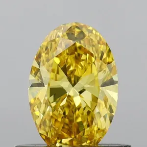 0.57ct OVAL Fancy Vivid Yellow VS1 Coloured Lab diamond