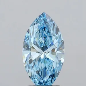 1.1ct MARQUISE Fancy Vivid Blue VVS2 Coloured Lab diamond