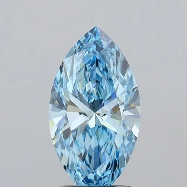 1.1ct MARQUISE Fancy Vivid Blue VVS2 Coloured Lab diamond