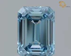 1.07ct EMERALD Fancy Vivid Blue VVS2 Coloured Lab diamond