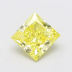 1.63ct PRINCESS Fancy Intense Yellow VS2 Coloured Lab diamond