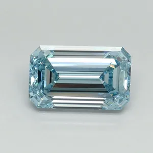 1ct EMERALD Fancy Vivid Blue VS1 Coloured Lab diamond