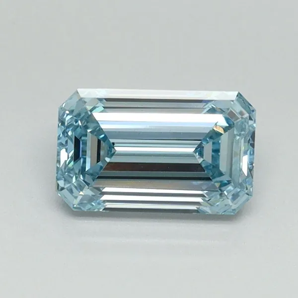 1ct EMERALD Fancy Vivid Blue VS1 Coloured Lab diamond
