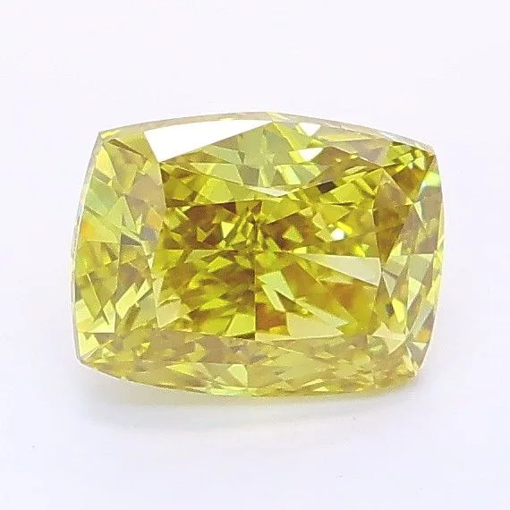 1.06ct CUSHION Fancy Intense Yellow VS1 Coloured Lab diamond