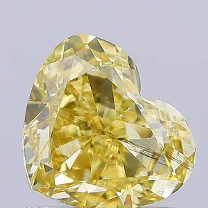 1.01ct HEART Fancy Intense Yellow SI2 Coloured Lab diamond
