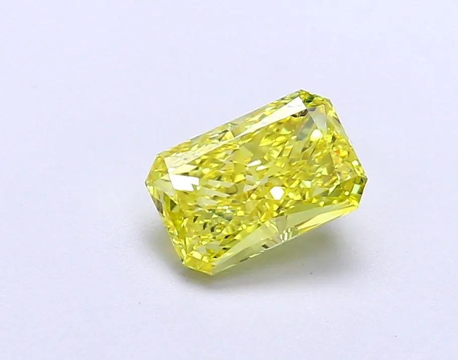 1.03ct RADIANT Fancy Vivid Yellow VVS2 Coloured Lab diamond
