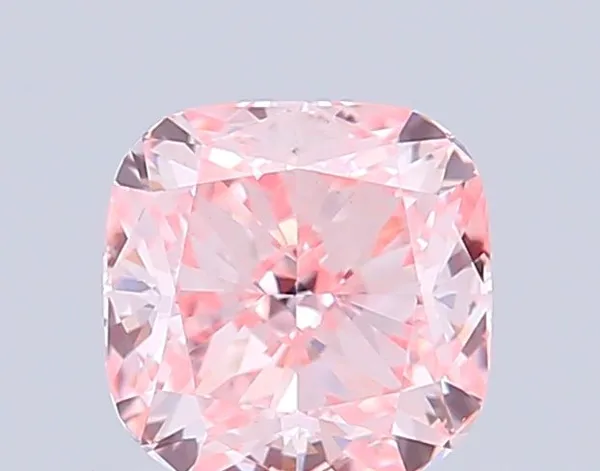 0.95ct CUSHION Fancy Intense Pink VVS2 Coloured Lab diamond
