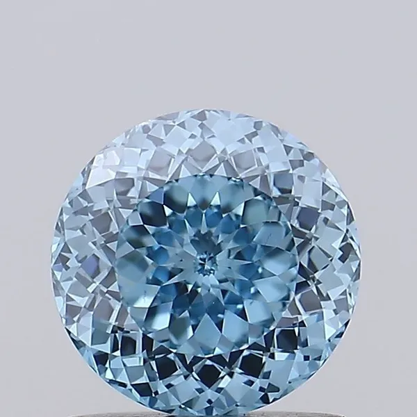 1.11ct ROUND Fancy Vivid Blue VS1 Coloured Lab diamond