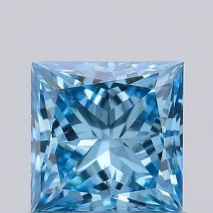 0.72ct PRINCESS Fancy Vivid Blue VS2 Coloured Lab diamond