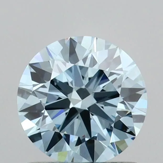 0.96ct ROUND Fancy Vivid Blue VS1 Coloured Lab diamond