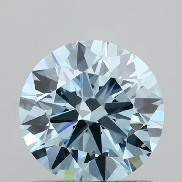 0.96ct ROUND Fancy Vivid Blue VS1 Coloured Lab diamond