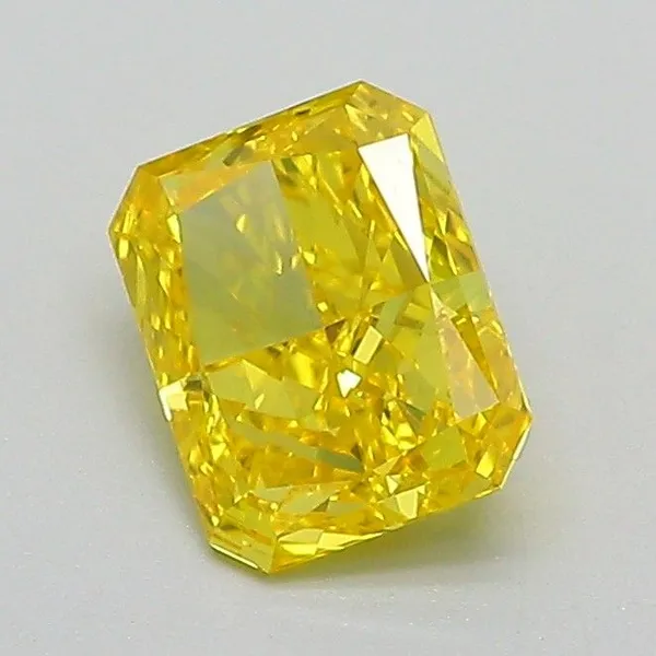 0.83ct RADIANT Fancy Vivid Yellow VVS2 Coloured Lab diamond