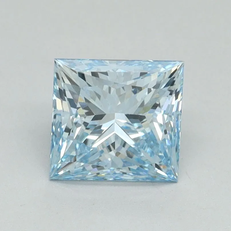 1.33ct PRINCESS Fancy Intense Blue VS2 Coloured Lab diamond