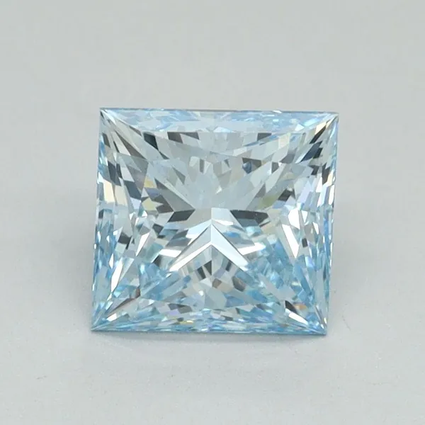 1.33ct PRINCESS Fancy Intense Blue VS2 Coloured Lab diamond