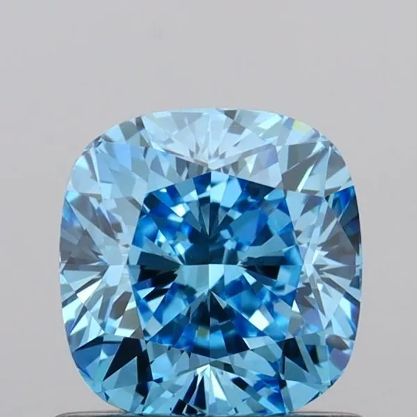 0.95ct CUSHION Fancy Vivid Blue VVS2 Coloured Lab diamond