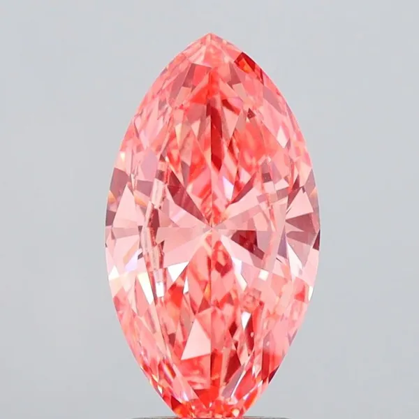 1.96ct MARQUISE Fancy Vivid Orangey Pink VS1 Coloured Lab diamond