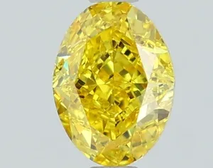 1.04ct OVAL Fancy Vivid Yellow VVS2 Coloured Lab diamond