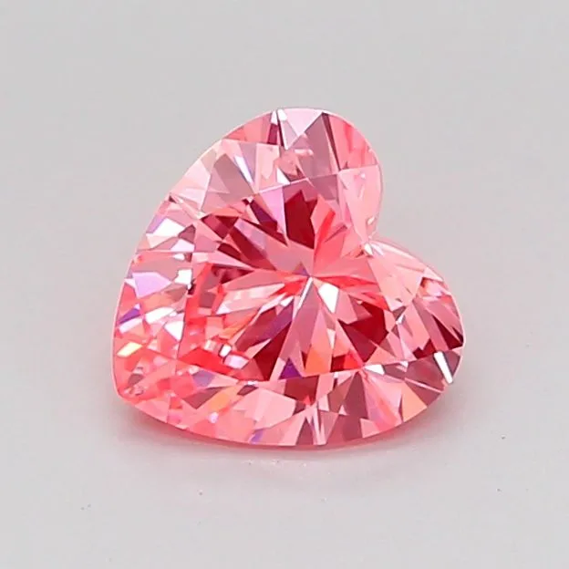 0.80ct HEART Fancy Vivid Pink VVS2 Coloured Lab diamond