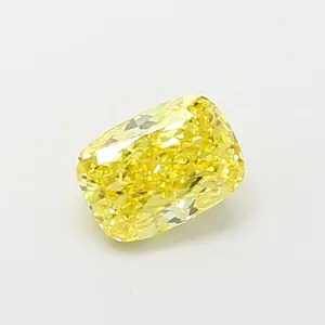 1.02ct CUSHION Fancy Vivid Yellow VS2 Coloured Lab diamond