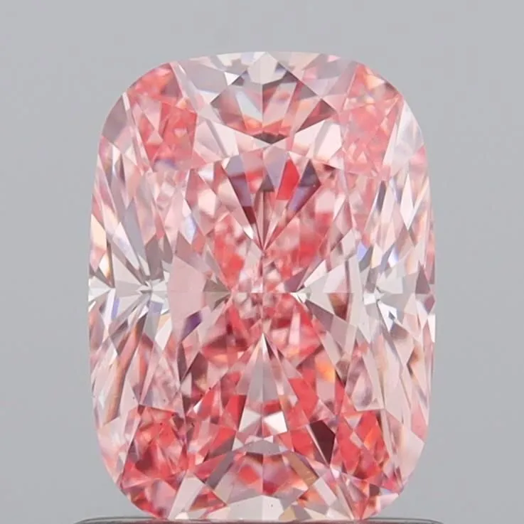 1.00ct CUSHION Fancy Vivid Pink VS1 Coloured Lab diamond