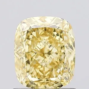 1.06ct CUSHION Fancy Vivid Yellow VS1 Coloured Lab diamond