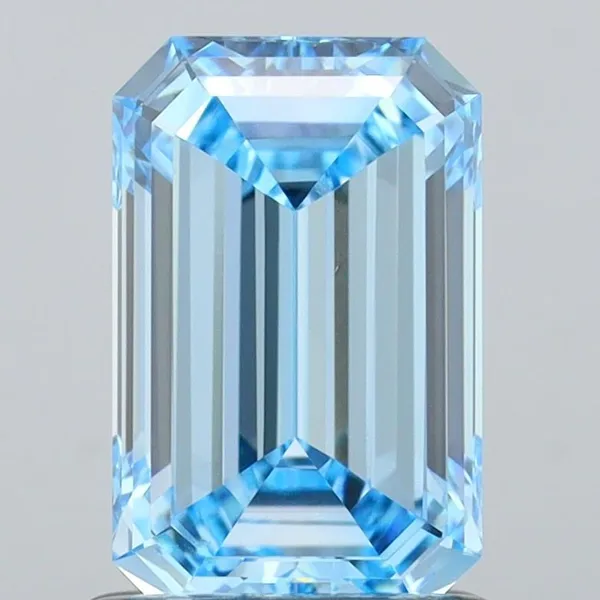 1.33ct EMERALD Fancy Vivid Blue VS1 Coloured Lab diamond