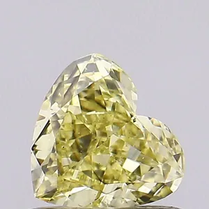 0.52ct HEART Fancy Yellow VS2 Coloured Lab diamond