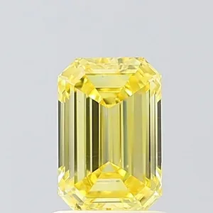1.1ct EMERALD Fancy Intense Yellow VS2 Coloured Lab diamond