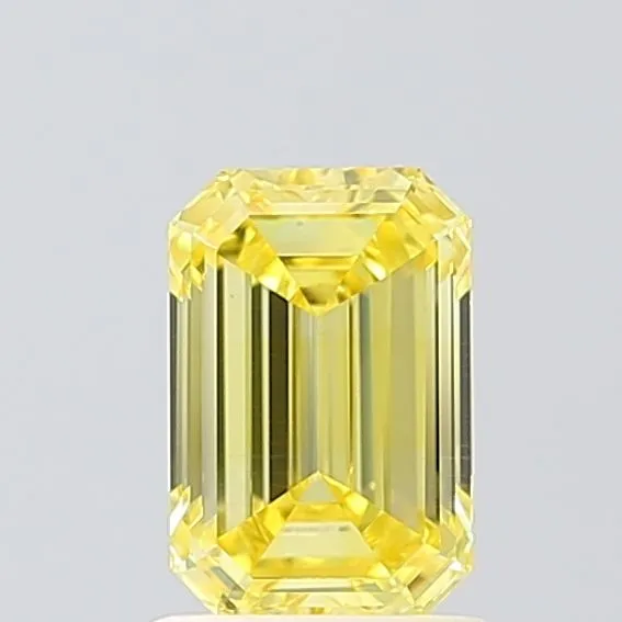 1.1ct EMERALD Fancy Intense Yellow VS2 Coloured Lab diamond